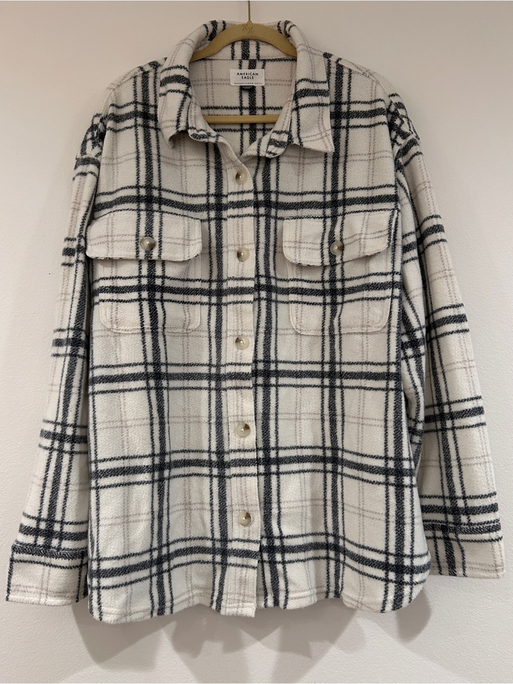 AE Oversized Plaid Fleece & Love Shacket